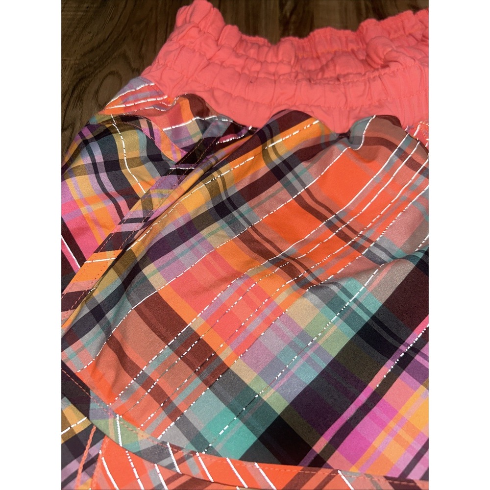 Lululemon Tracker Short II Size 6 Rad Neon Plaid Flare Coral - Picture 10 of 10